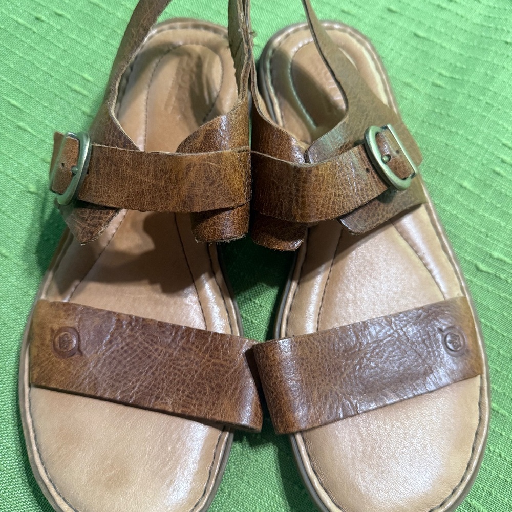 Born brown flats with buckle size 8